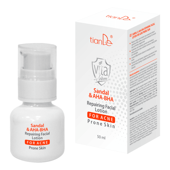 Regenerační pleťová voda pro pleť se sklonem k akné Santal a AHA-BHA