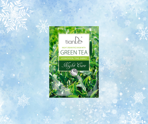Noční krémová maska na obličej se zeleným čajem, 18g